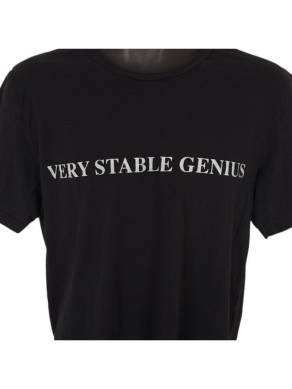 Very Stable Genius T Shirt Mens Size Large Black Made In USA